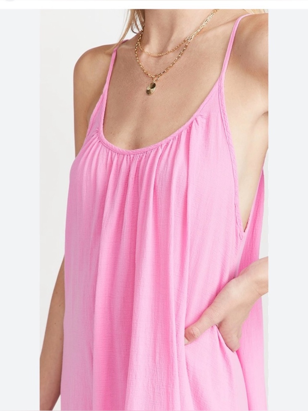 J. CREW 100% Linen Dress pink slip on cover up womens large